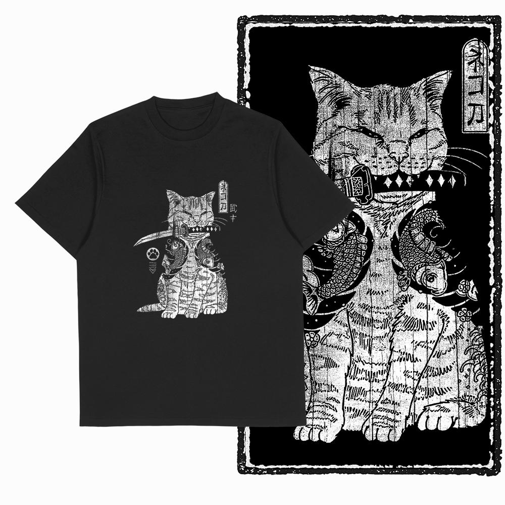 COOLMIND 100% Cotton Short Sleeve Cool Cat Print Men Tshirt Casual Summer Loose Men Cat T Shirt o-neck t-shirt Men Tee Shirts