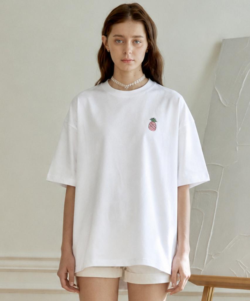 PINK PINEAPPLE Ppa Mini Logo T-Shirt_White