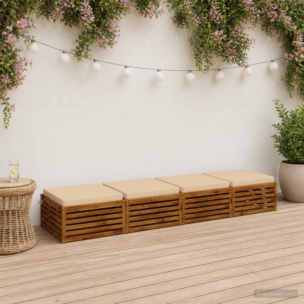 4 piece Seat Cushions SOEST 4 pcs. 100percent  Polyester Cream