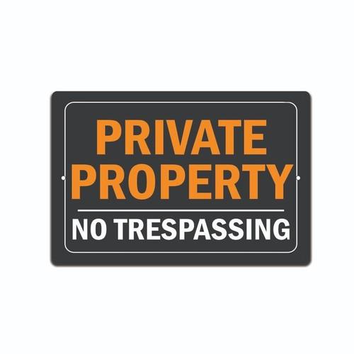 Trespassing Sign Property Private Aluminum Metal Warning Sign Security Posted 20x30cm