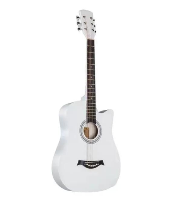 38 "" tamanho completo adulto 6 cordas cutaway folk violão para estudantes iniciantes (Preto)