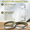 22333TB Double Lip Seals 2.250'', 3.371'' For 5200-7000Lb Trailer Axles D42 Spindle (Qty 4) Replaces Dexter 10-36 Transcom 22333TB National