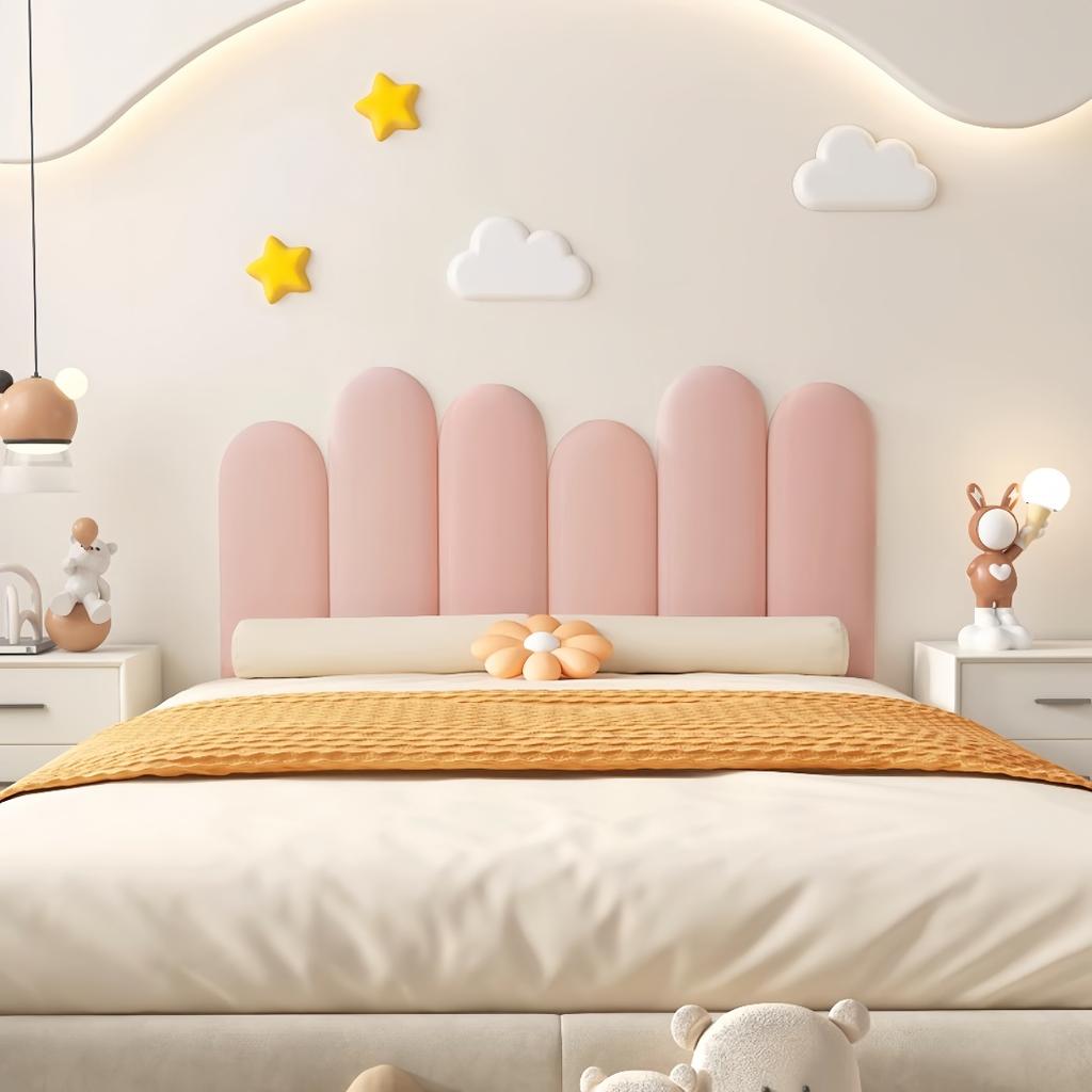 1PC 7.87inx15.75in Bed Headboards Anti-collision Wood Wall Panels Bed Head Headboard Stickers Tete De Lit