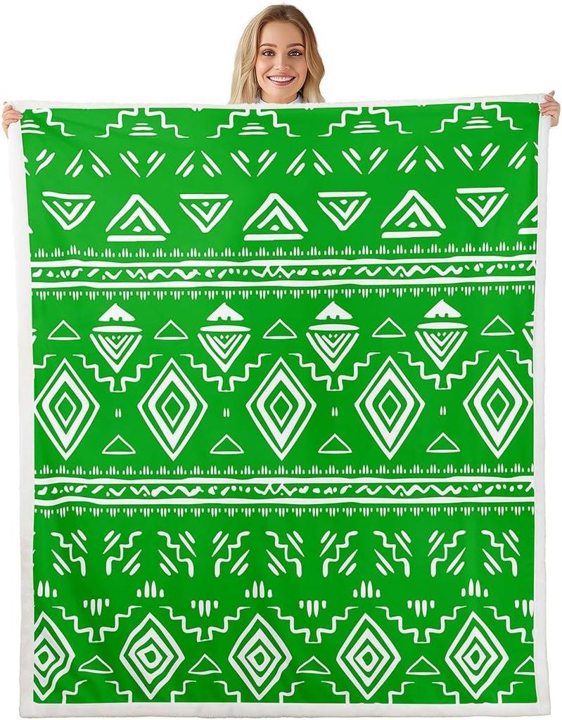 Navajo Pattern Blanket Tribal Design Fleece Throw Southwestern Decor Geometric Print Cozy Home Textile
