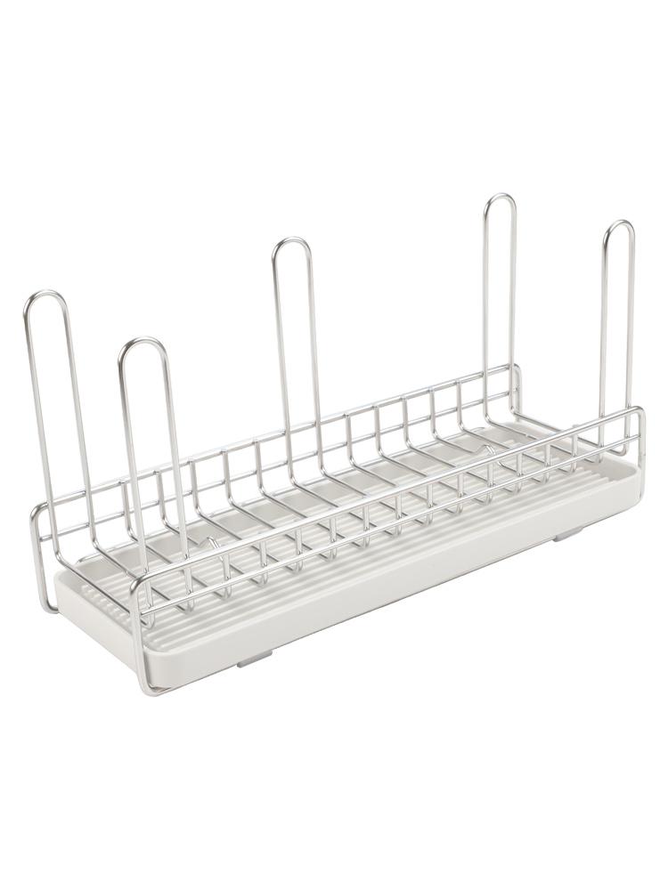 Space Saving Stainless Steel Utensil Drying Rack with Drainage Tray for Kitchen Sink Cabinets and Drawer Organization