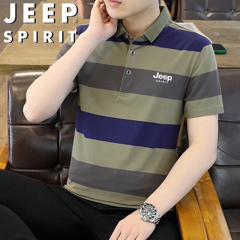 JEEP SPIRIT Men s Summer Short-Sleeve Polo Shirt 3XL