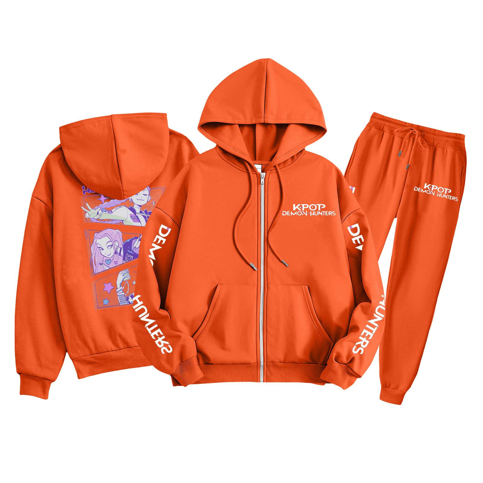 

Детская мода Толстовка с длинным рукавом, на молнии, с капюшоном, спортивные штаны с принтом, комплект толстовки с карманами 140 шафрановый