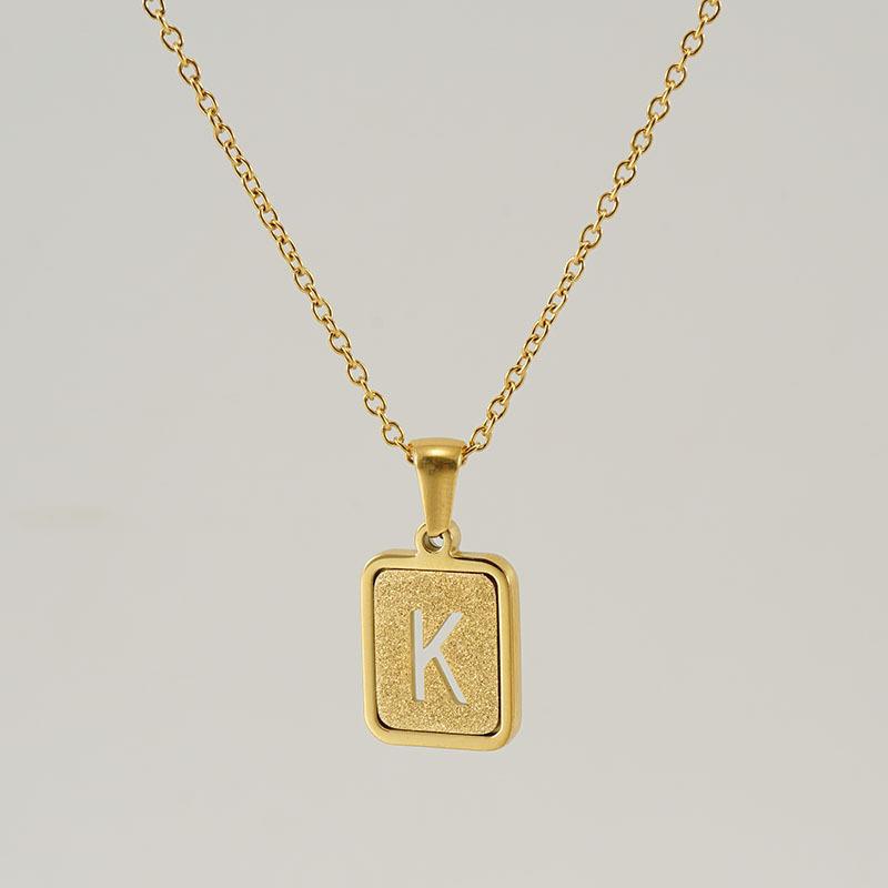 18K Hollow 26 English Letter Necklace Women's Fashion Letter Pendant Jewelry 2026