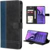 Case - E.F.CONNECTION - For Xiaomi Redmi Note 13 Pro+ 5G - Two-Tone PU Leather - Adjustable Stand - Navy Blue