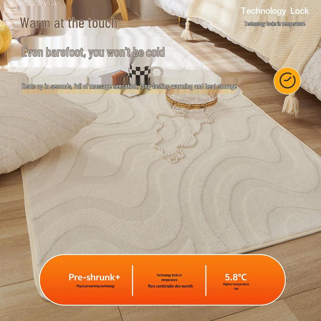 Shu Baumwoll-Wohnzimmerteppich mit rutschfester Oberfläche: Fleckenabweisender, strapazierfähiger und pflegeleichter Teppich für Sofa und Couchtisch