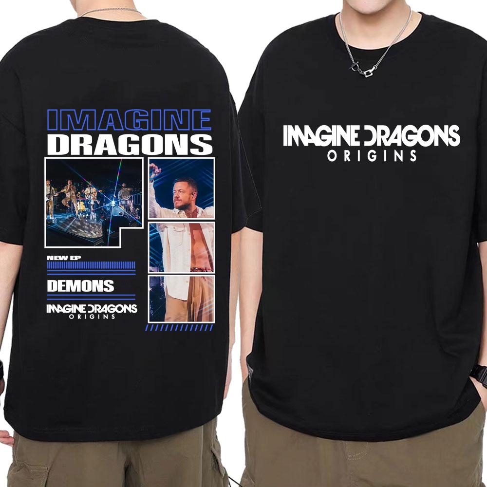 2025 Sommer Imagine Dragons Origins Album Tour Cover 100% Reine Baumwolle Bedrucktes T-Shirt Herren Vintage Oversized Komfort Lässig Y2k