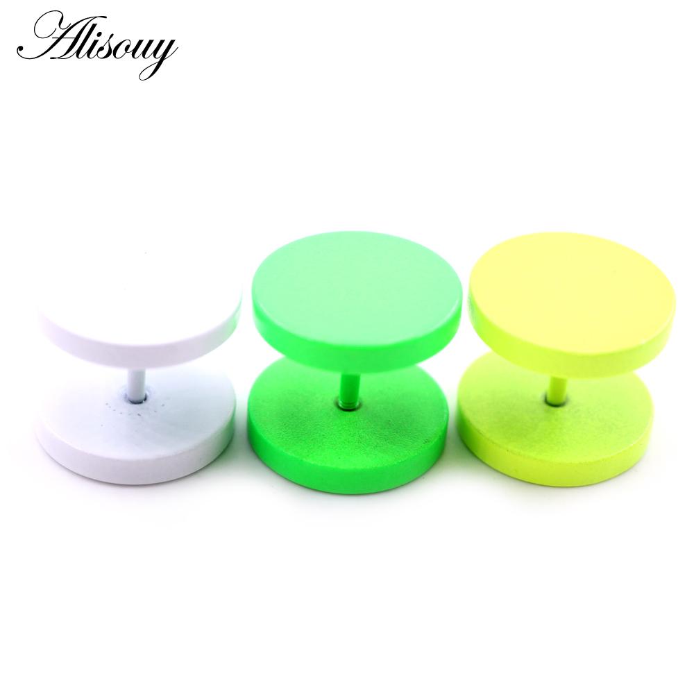 Alisouy 2 Stück 3-14mm Einbrennlack Edelstahl Unisex Herren Damen Hantel Rund Ohrstecker Ohrring Tragus Helix Piercing Schmuck