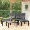 VidaXL Garden Lounge Set 5 Pcs, Patio Furniture Set, Outdoor Furniture, Patio Chair, Modern, Black and Grey 3187742