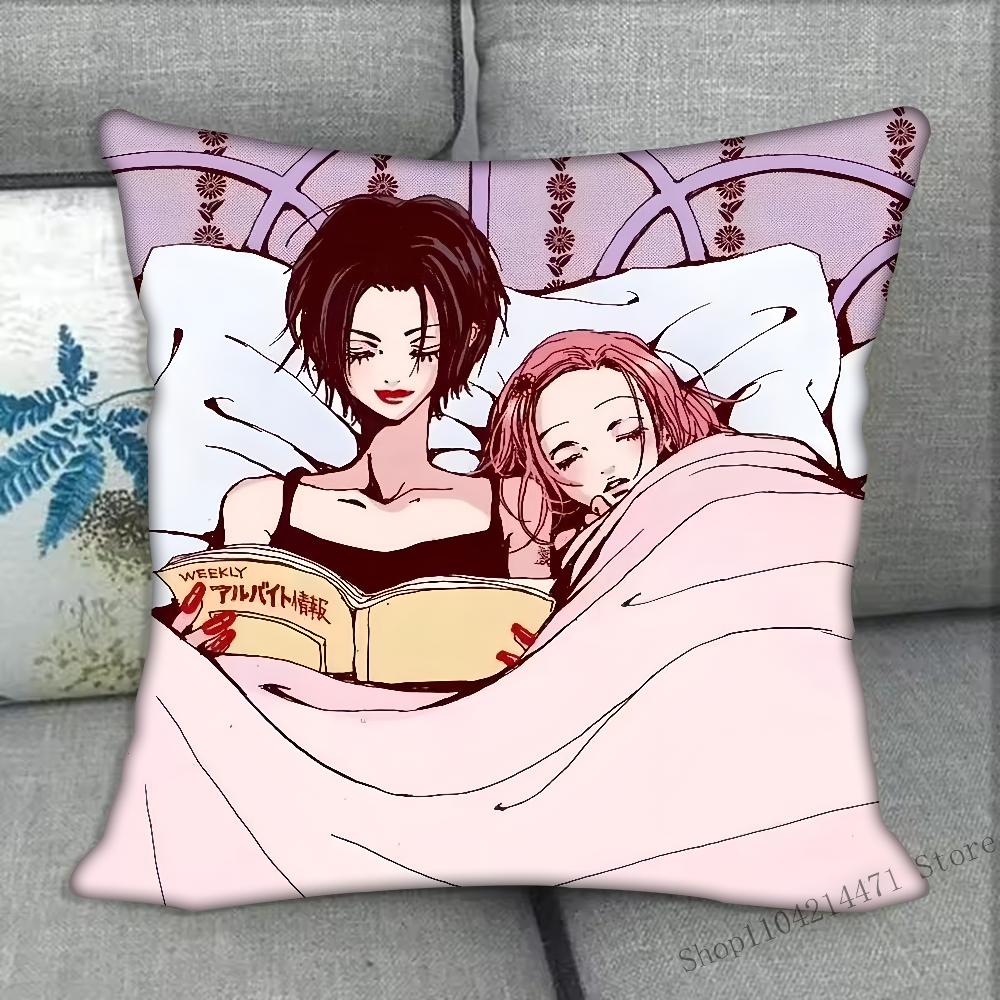 1pc Cartoon Anime Oosaki Nana Pillow Case Square Pillow Bedroom Sofa Leisure Comfort Cushion Car Living Room Home Decoration