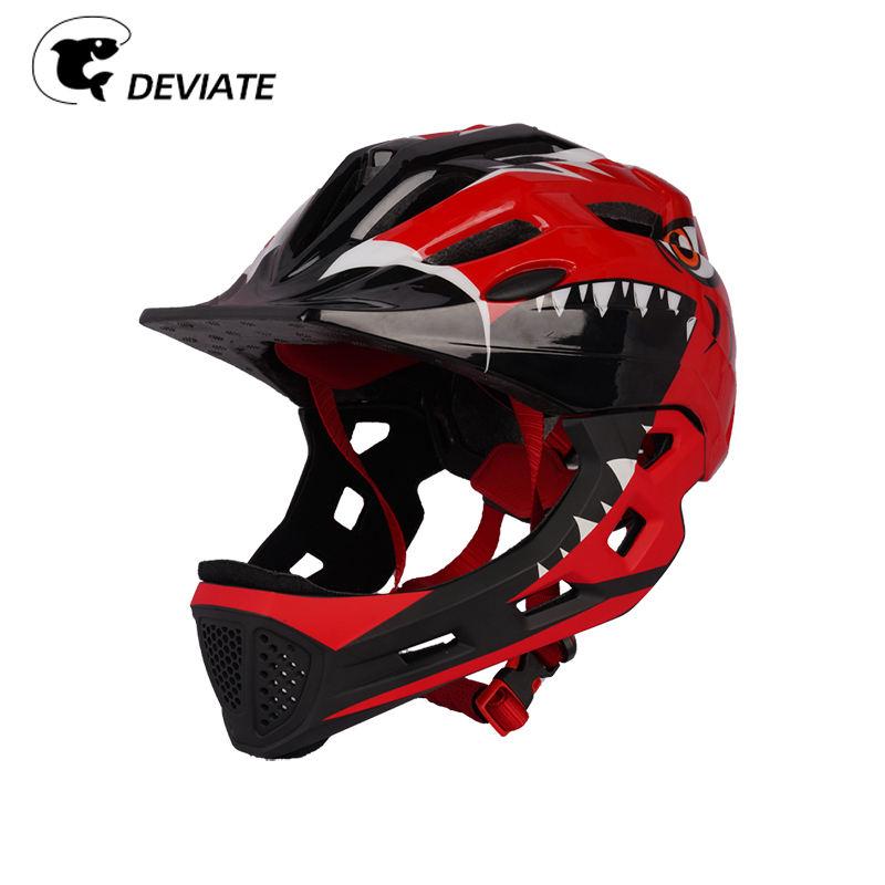 Cool Shape Full Face Bicycle Helmet for Kids for Mountain Biking and Skating Protective ABS Material Kids Bike Helmet
