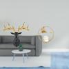 Boho Resin Deer Head Crystal Ball Sculpture Metal Figurine Wall Mount Collectible Artwork Ornament