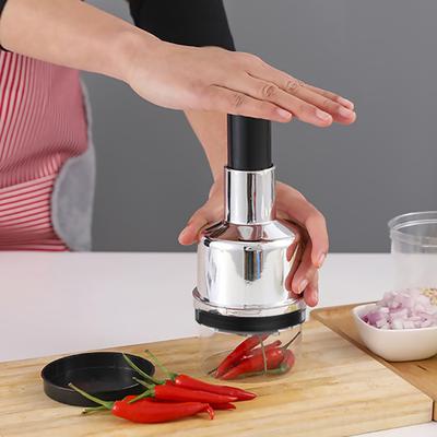 Hand Chopper Sharp Blade Automatic Rebound Even Cutting Stainless Steel Vegetable Onions Garlic Nuts Salads Hand Chopper Kitchen Gadget