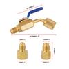 6 Pieces Air Conditioning Refrigerant Angled Compact Ball Valve 1/4 Inch for R410A R134A R12 R22 AC HVAC and R12 R22 To R134A