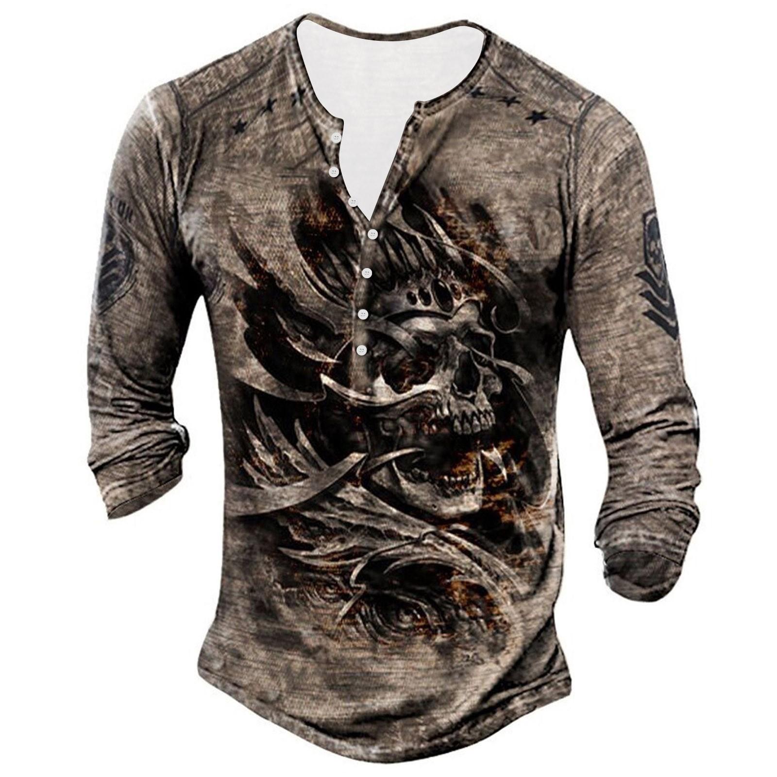 

Мужская футболка с длинным рукавом с графическим и вышитым рисунком, модная весенняя толстовка с длинным рукавом и принтом XXXXL кофейный