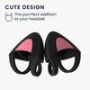 Kwmobile 2x Kompatible Over-Ear-Kopfhörer mit Katzenohren - Silikonaufsatz für Kopfhörer bis zu 2,5-3,8 cm Breite, SchwarzDunkelrosa