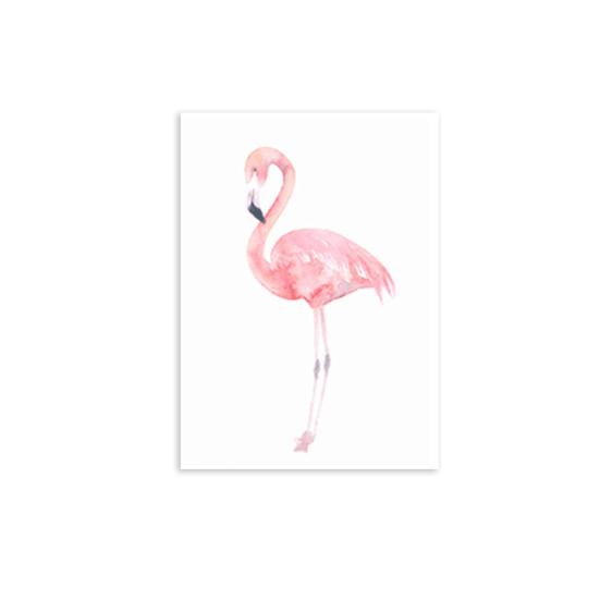 Watercolor Flamingo Canvas Painting Modern Living Room Bedroom Study Art Decor