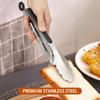 2 Pcs Stainless Steel Kitchen Tongs 9 12 Inch Locking Cooking Tongs Non-Slip Metal Food Tongs BBQ Grilling Tongs Serving Clip