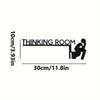 Black Thinking Room Wall Mount Sculpture Metal Decorative Door Frame Pendant Toilet Door Sign  Home