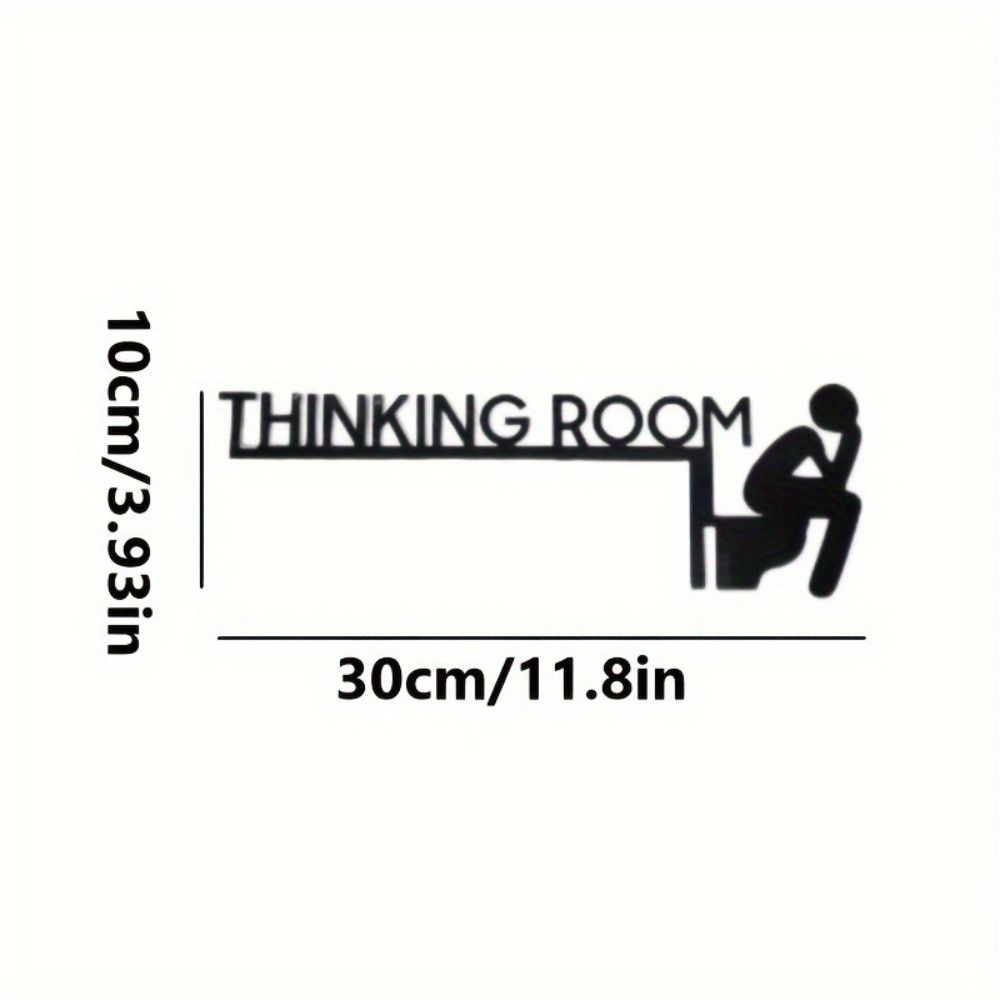 Black Thinking Room Wall Mount Sculpture Metal Decorative Door Frame Pendant Toilet Door Sign Home