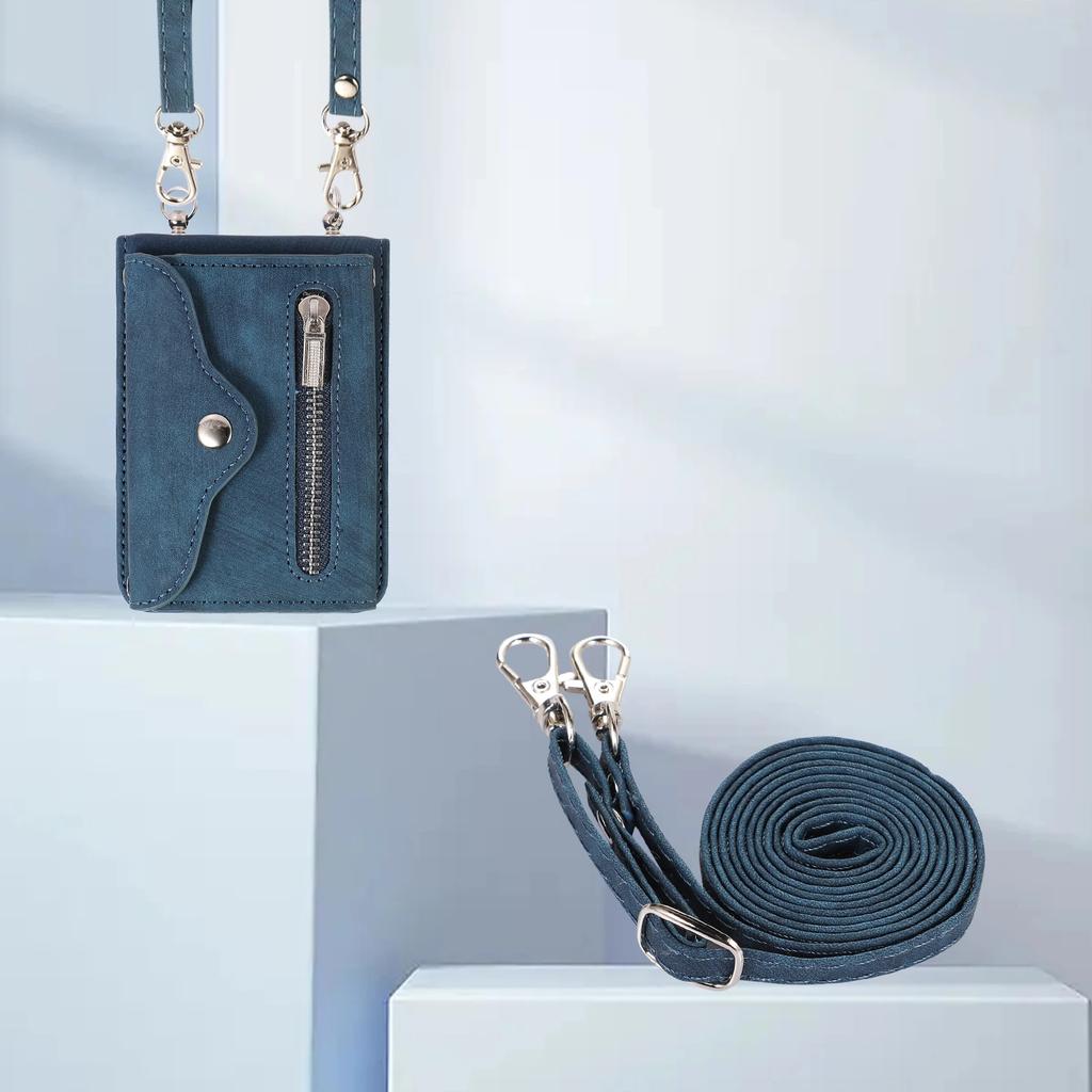 Zipper Wallet Leather Crossbody Case for Samsung Galaxy Z Flip 7 FE 6 5 4 3 Flip5 5G Purse Lanyard Strap Card Slot Holder Cover