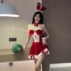 Seductive Red Christmas Lingerie Dress with Bunny Girl Accessories
