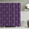 Vintage Purple Shower Curtain with Classic Fleur-de-lis Pattern Perfect for Bathroom Decor