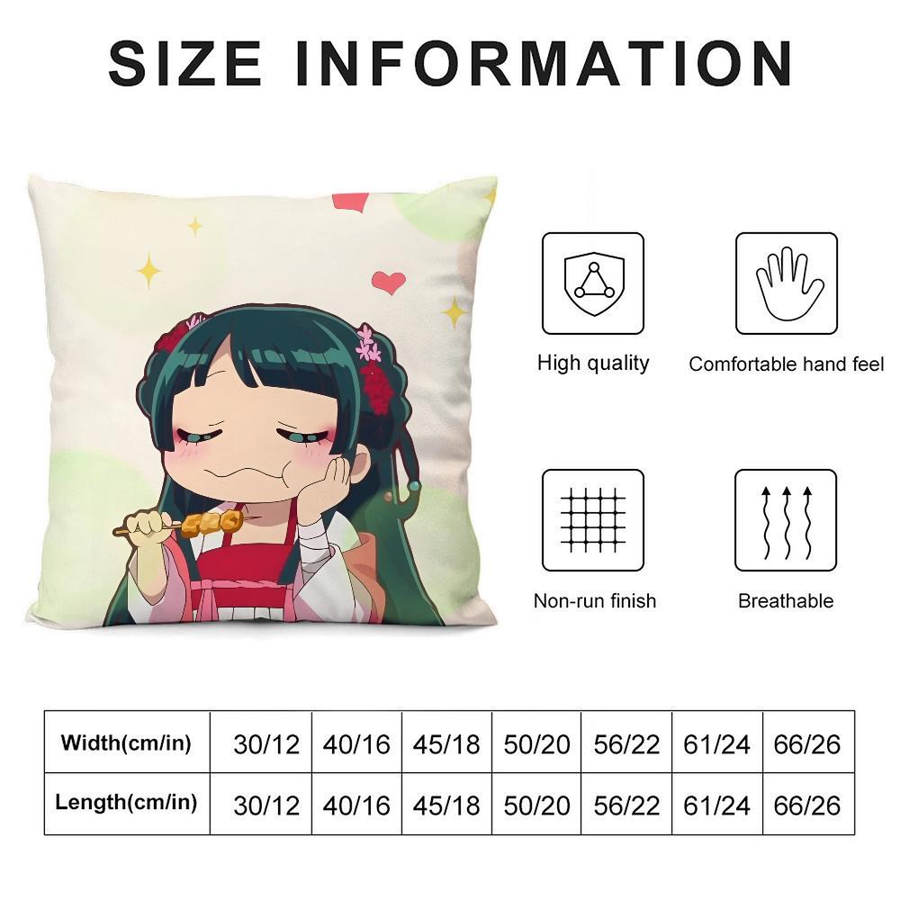 A-Apothecary Diaries maomao Pillow Case 3D Print Polyester Fiber 40*40 cm Home Sofa Throw Pillow Cover Decoration Festival Gift