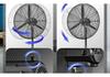 Leistungsstarker industrieller oszillierender Wandventilator für Werkstätten und Fabriken