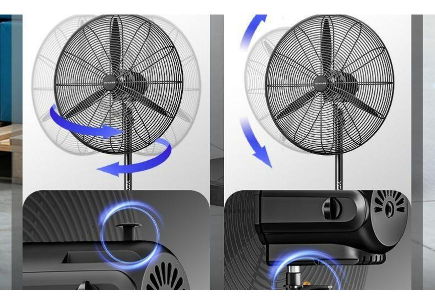 Leistungsstarker industrieller oszillierender Wandventilator für Werkstätten und Fabriken