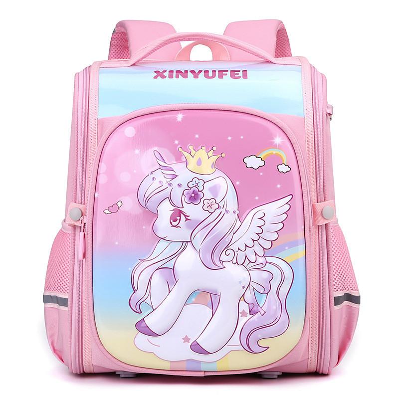 Adorable Cartoon Backpack For Elementary School Girls Large Capacity Oxford Material
