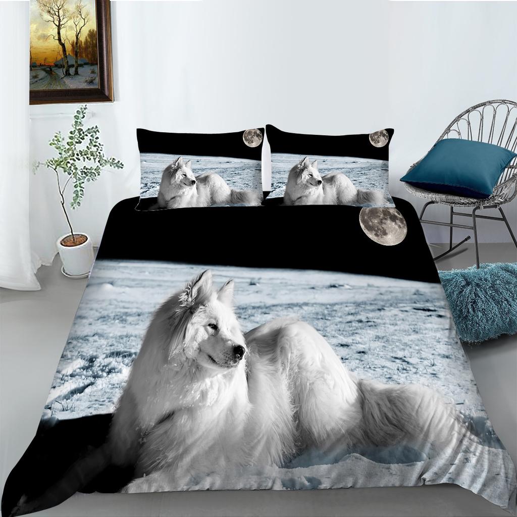Fashion Wolf Digital Printing Bedding Two Or Three-Piece Set