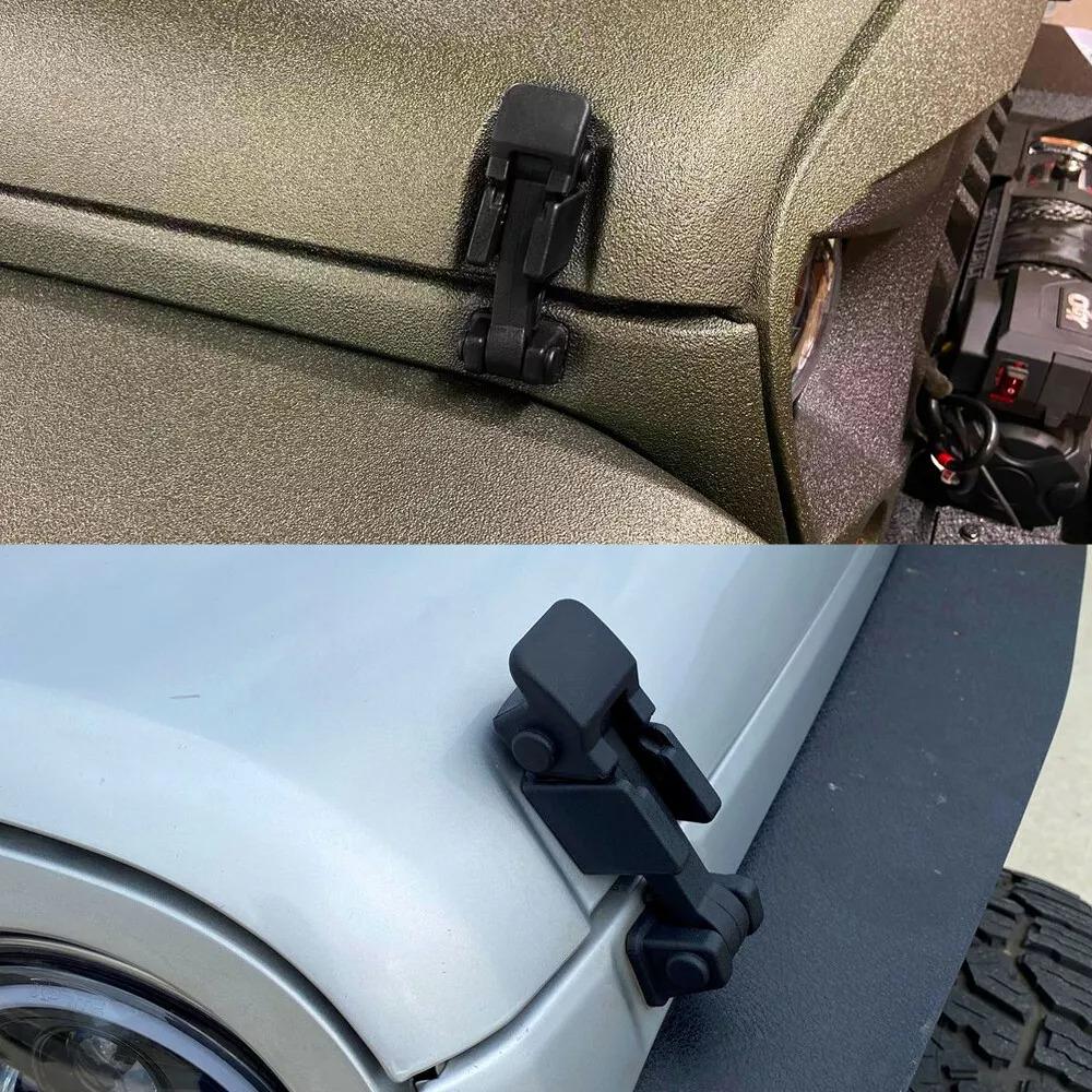 2Pc Black Engine Hood Latch Catch Bracket for Jeep Wrangler JK 2007-2018 X55395653AF