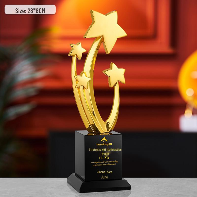 Gold, Silber, Bronze Sternburst Verdrehte Säule Trophäe - Firmen Gedenkpreis