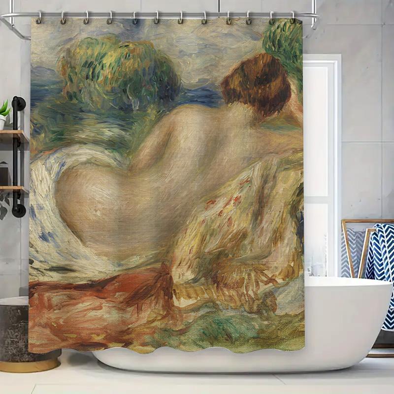 

Artistic Floral Bath Curtains: Unleash Your Inner Artist With This Vibrant Decorative Shower Curtain Modern Bathroom Accessories W60H190(CM)-1 Pcs