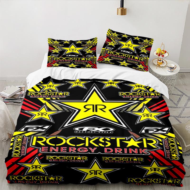 3PCS Rock Energy Bedding Set Printed Duvet Cover Closure Includes 1 Duvet Cover & 2 Pillowcases for All Seasons Bedroom Decor