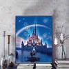 Diamond Painting Classic Castle with Mickey and Minnie Romantic Theme Illustration DIY Kit Adult Arts and Crafts Home Decor and Gift