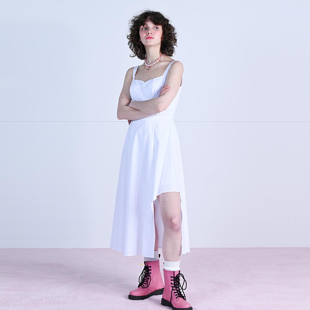 Wove Moment Asymmetrical Drape Maxi Dress White Wbcsop006Wh