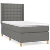 Maison Exclusive - Slatted Bed Base with Mattress Dark Grey 90x200 Cm Fabric