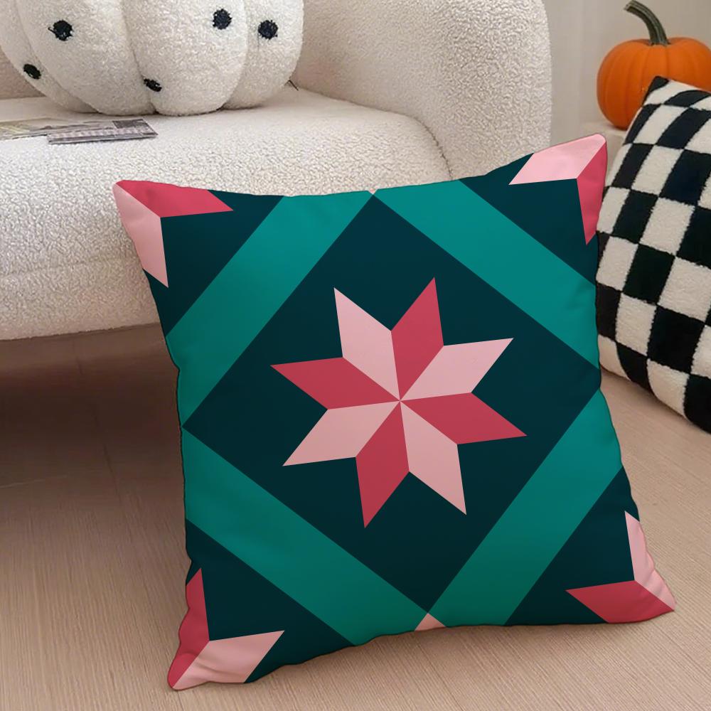 Exotic Portuguese Style Geometric Graphics Art Cushion Cover Throw Pillow Cover Hidden Button Durable Polyester Chair Cushion