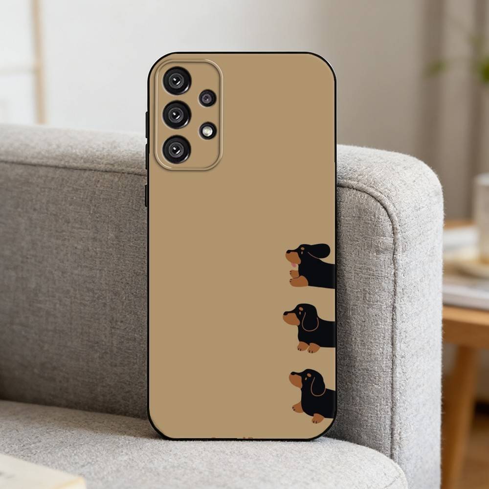 C-Cute Dachshund   Phone Case For Samsung S25,S24,S21,S22,S23,S30,Ultra,S20,Plus,Fe,Note,10,9,5G Black Cover