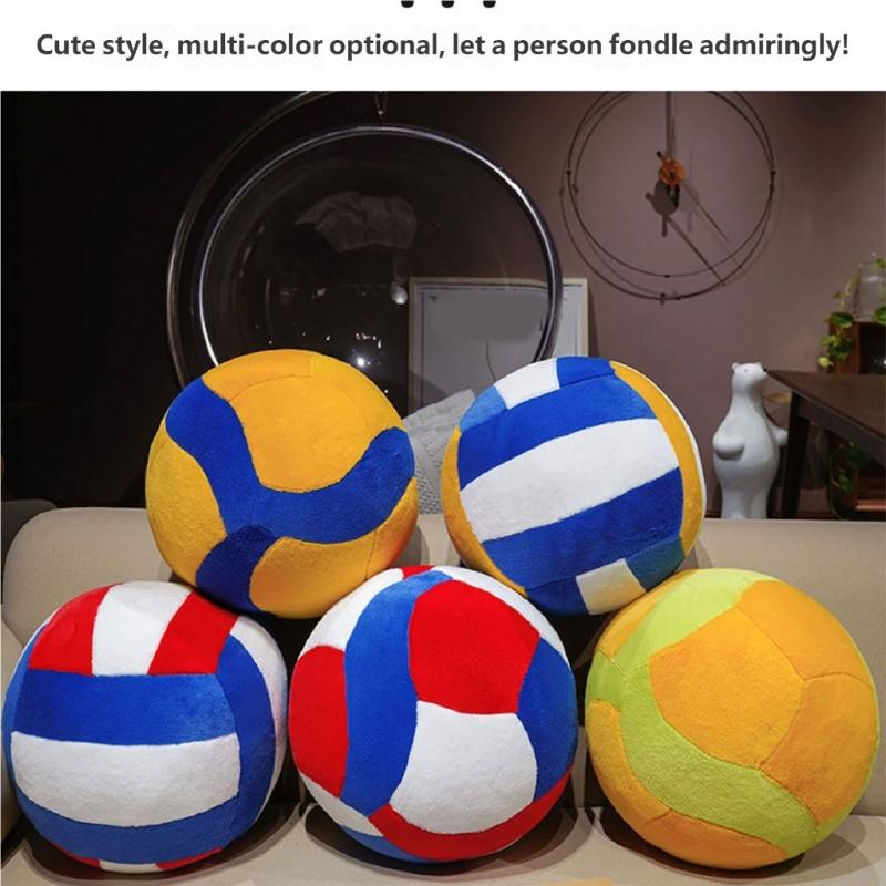 Seat Cushion Soft Furry Fabric Sports Throw Pillow Realistic Volleyball Shape Stuffed Cushion For Work Home Relaxation