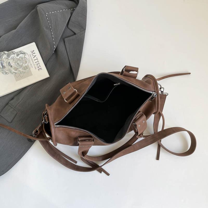 Suede Tote Bag Women's Fashion Shoulder Bag with Lace Up Detail and Adjustable Crossbody Strap
