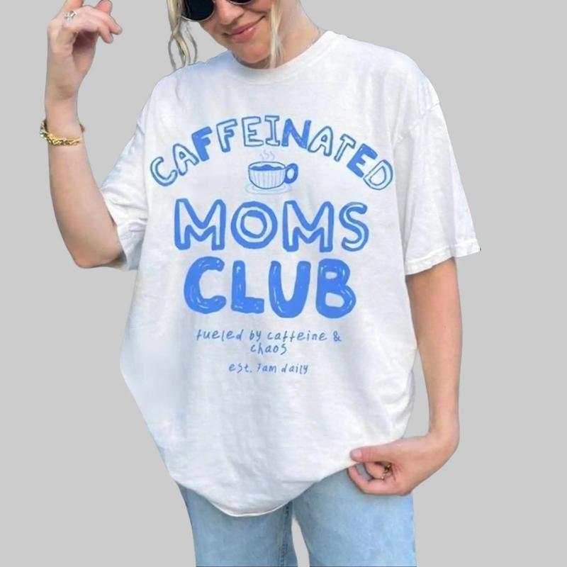 Caffeinated Moms Club Shirt, Tired Moms Club Shirt, Funny Mom Graphic Tee, Mothe XXXXL