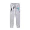 New Rainbow Color Matching Letter Embroidery Fleece Loose Hooded Sweater Casual Trousers Set