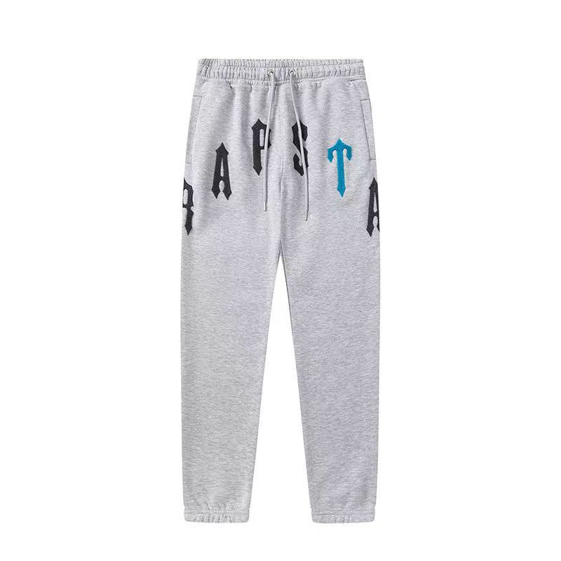 New Rainbow Color Matching Letter Embroidery Fleece Loose Hooded Sweater Casual Trousers Set